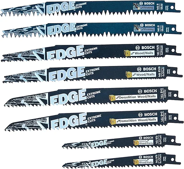 BOSCH RPW008 8 pc. Edge Pro-Wood Reciprocating Saw Blade Set