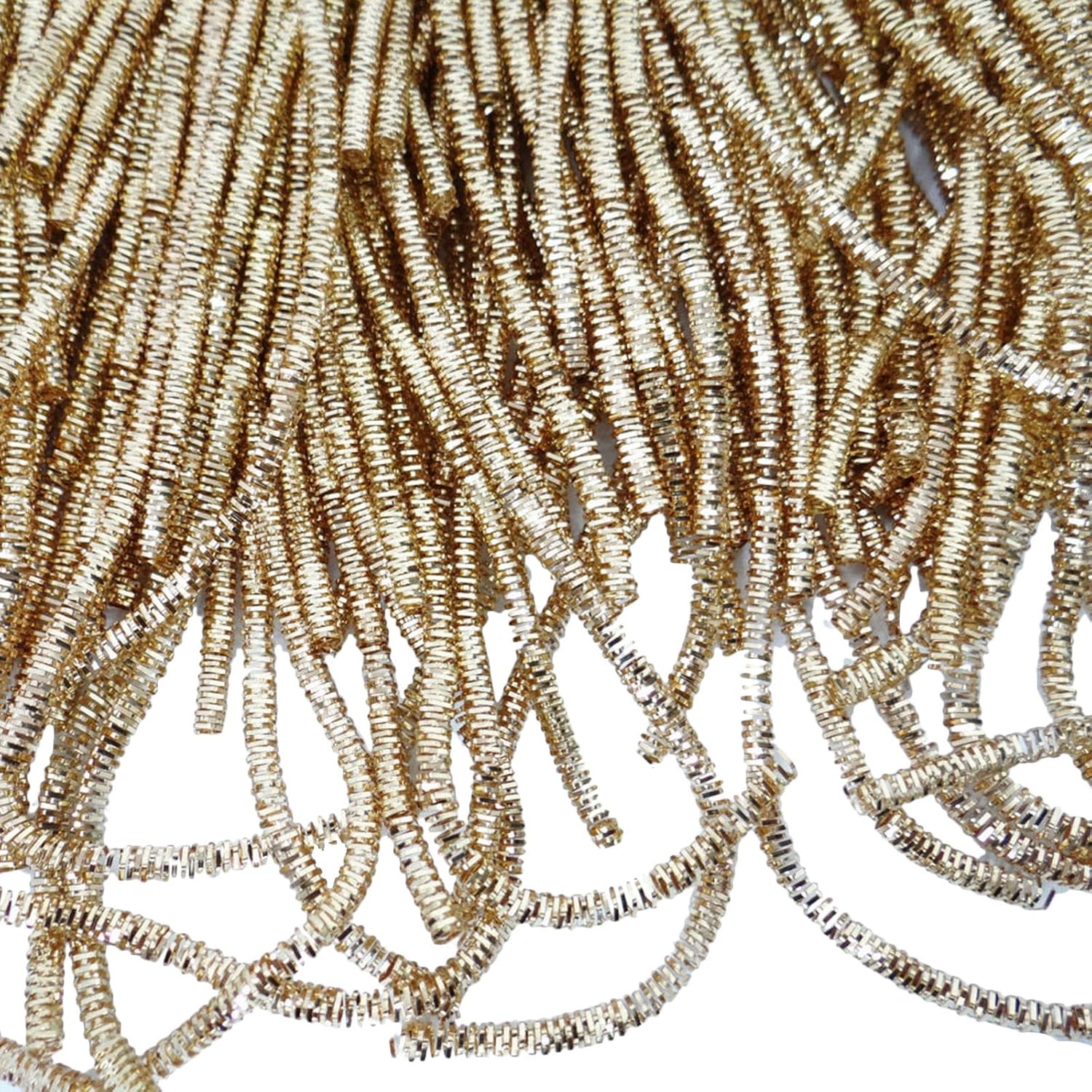 Decorative Golden Bullion Embroidered Thread Rough Purl Crafting India 100 Grams