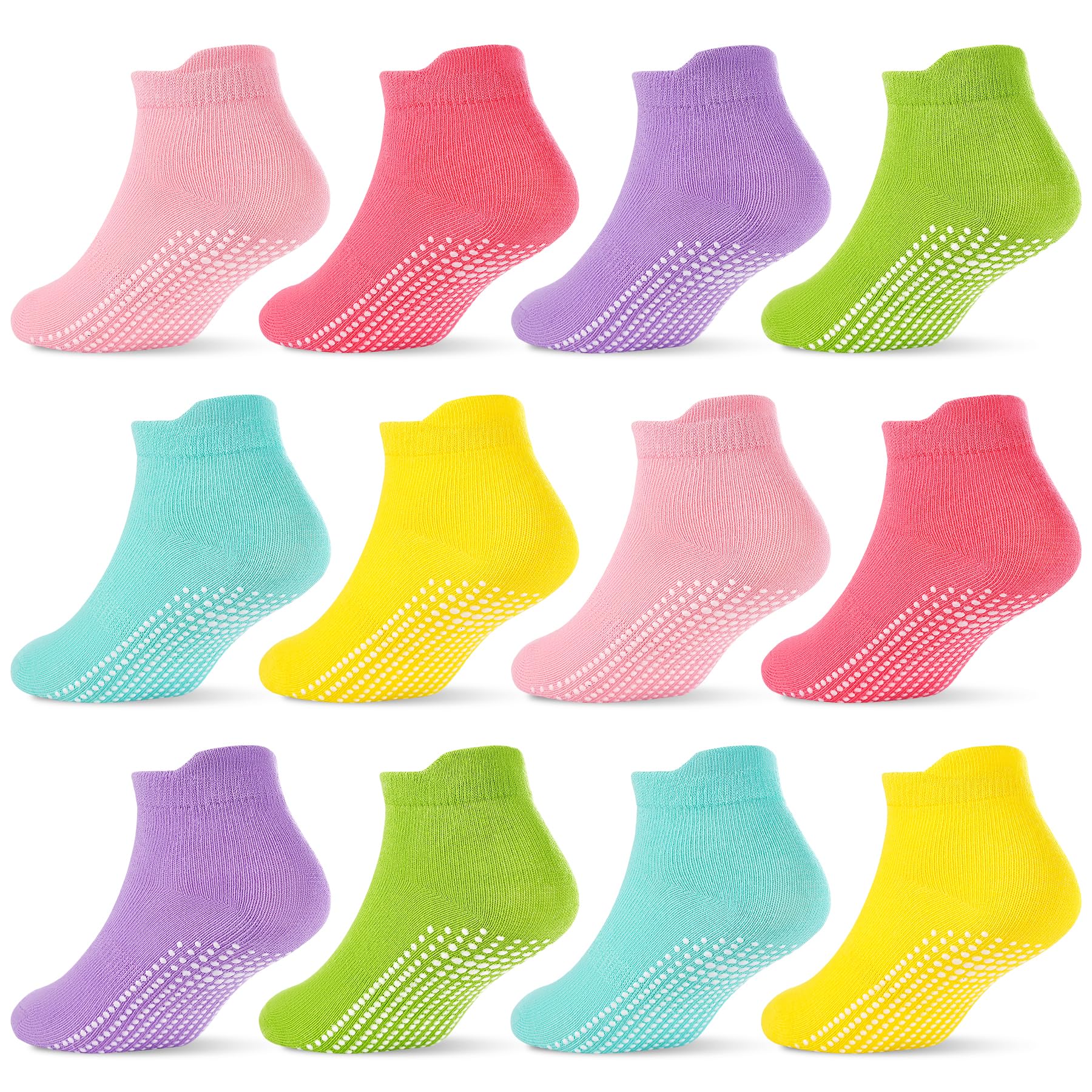 ARERWA Antirutschsocken Kinder 12 Paar Stoppersocken Baby ABS Socken Kinder Rutschsocken für 6-12 Monate 1-7 Jahre Mädchen