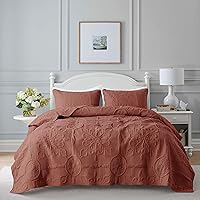 Vista 12 de B2EVER Juego de edredón de damasco beige tamaño individual con 1 funda de almohada, colcha boho ligera y suave de estilo granja vintage bohemia