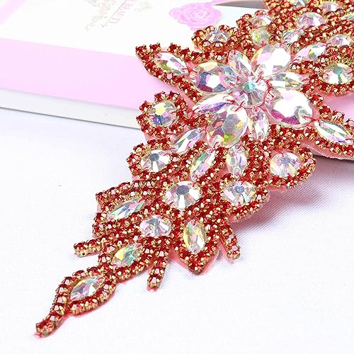 Vista 72 de DUOBAO Rhinestone Pearl Bead Applique Iridescent Rhinestones Appliques for Dresses Vintage Crystal Bridal Sash Wedding Dress Belt