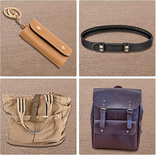 Miniatura 7 de Kit de 40 piezas (10 juegos) de cierre a presión de 58 pulgadas (0.591 in), kit de botones a presión para cuero, kit de cierres a presión para