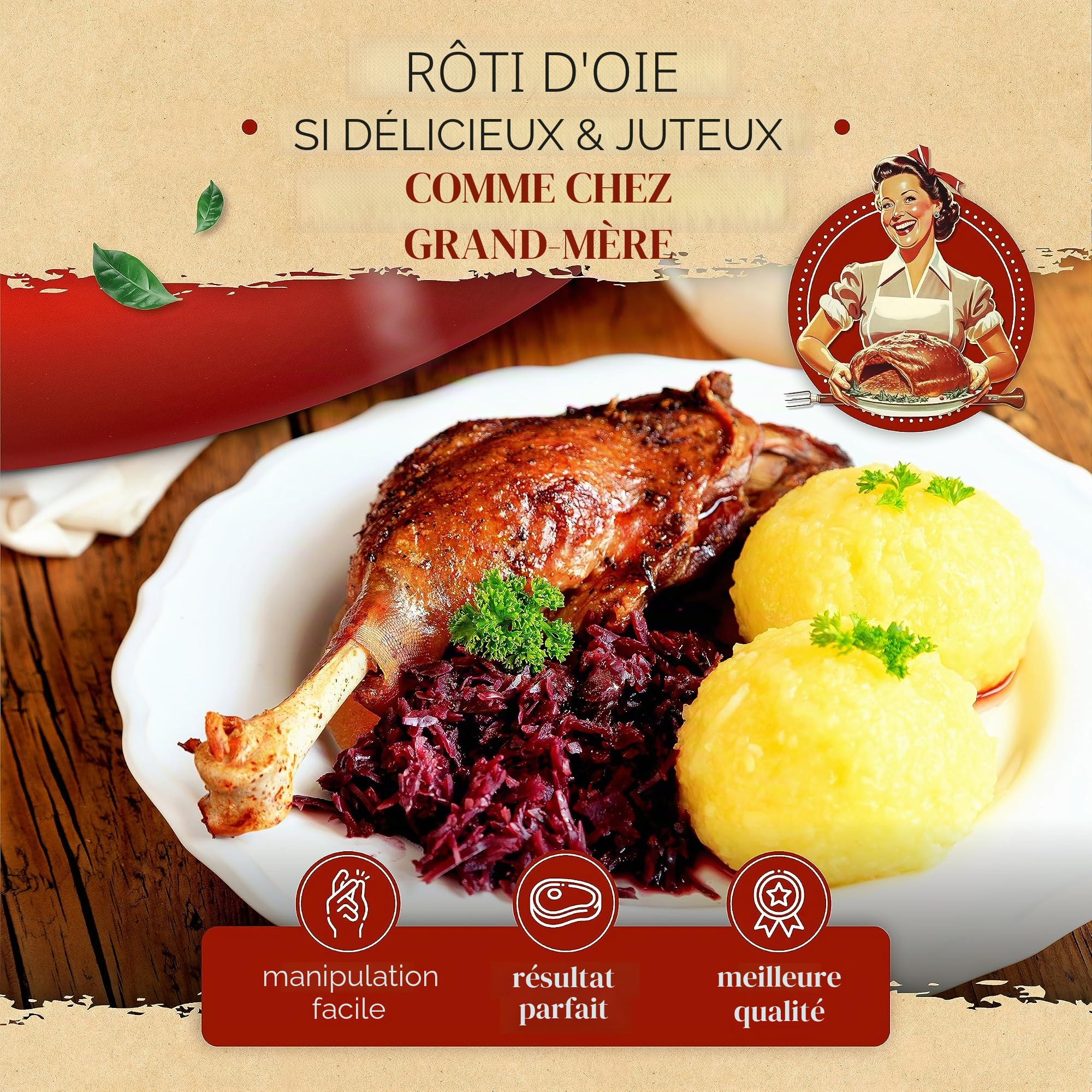 KRUSTENZAUBER Cocotte en fonte de 37,5 cm avec couvercle - Passe au four avec fourchette à viande - Grand environ Cocotte idéale XXL - Cocotte en fonte Kazan - Induction ovale
