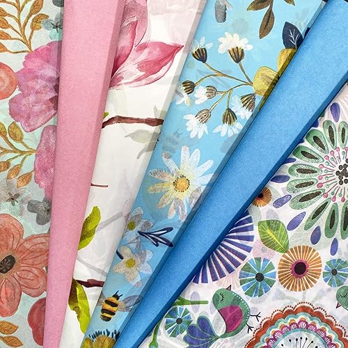 Miniatura 2 de Jillson Roberts Papel de seda impreso, suministros de envoltura de regalos para Navidad, bolsas de agradecimiento, cumpleaños, bodas y más, floral