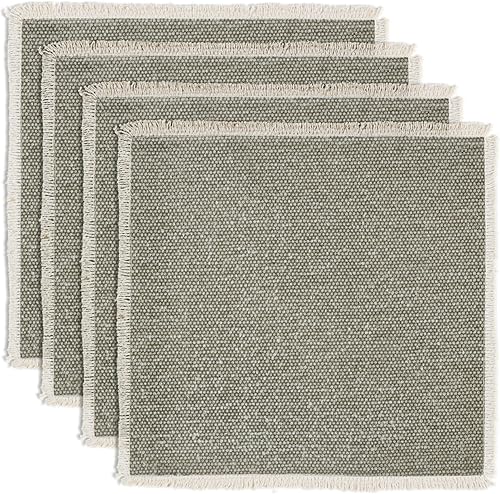 Miniatura 31 de Hausattire - Juego de 6 manteles individuales de algodón deshilachados para mesa de comedor 13x19 pulgadas | Mantel individual de estilo rústico