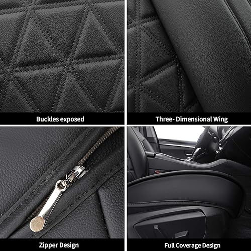 Miniatura 4 de Juego completo de fundas de asiento de automóvil, funda de cojín antideslizante de piel sintética para vehículo, protectores impermeables para