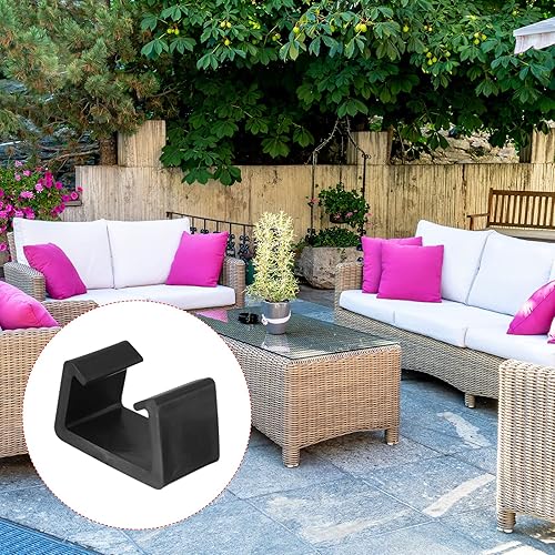 Miniatura 5 de PATIKIL Clips para muebles de patio, paquete de 8 abrazaderas de sofá de ratán para sillas de mimbre para jardín al aire libre, color negro