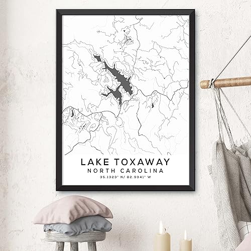 Miniatura 3 de Mapa de Lake Toxaway, Carolina del Norte, Light 2 (24x36)