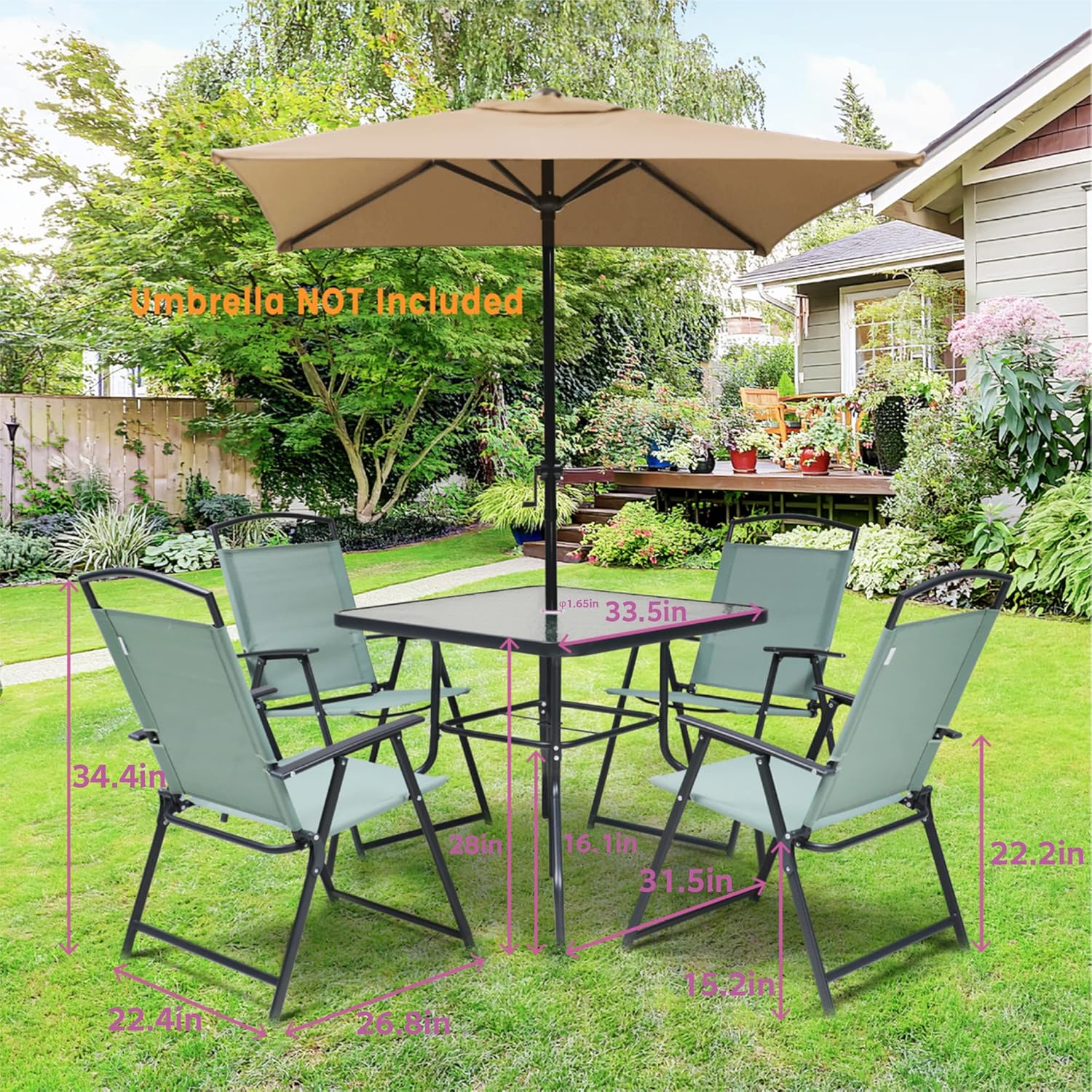 Buy 5 Piece Outdoor Dining Set, VredHom Patio Table and Chairs Set