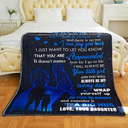 Miniatura 8 de Manta de forro polar personalizada para papá, manta de micro ultrasuave personalizada para mi querido papá, cumpleaños, Navidad, Día del Padre para