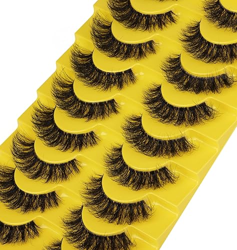 Vista 27 de Pestañas postizas rusas de tira de pestañas rizadas en D, aspecto natural, pestañas de visón sintético, como extensión de pestañas, esponjosas