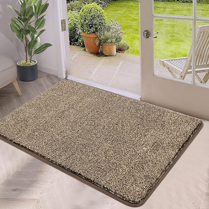 HEBE Indoor Outdoor Doormat 32"x48" Soft Absorbent Inside Door Mat Front Doormats