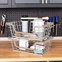 Vista 9 de BirdRock Home - 2 unidades de cestas apilables en alambre para almacenamiento de frutas y verduras, para colgar o como estante de pared o cubo