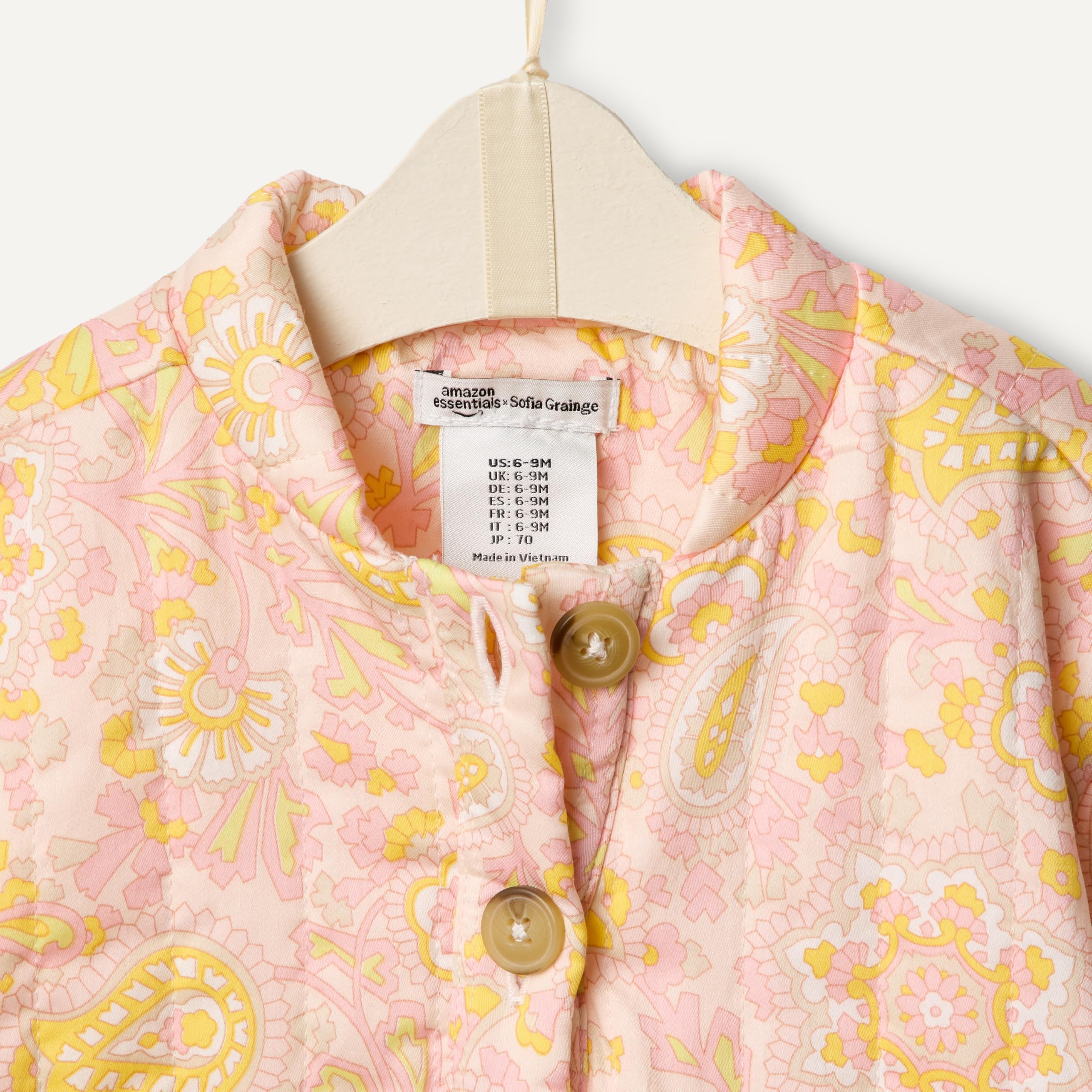Amazon Essentials x Sofia Grainge Veste Imprimée Légère en Satin de Coton Bébé fille