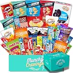 MunchyCravings Snack Boîte de variétés (40 Compte), trousse de soins pour les adultes & Ados – Chips, Cookies, Barres – Cadeau, Soirée cinéma, Halloween, Noël