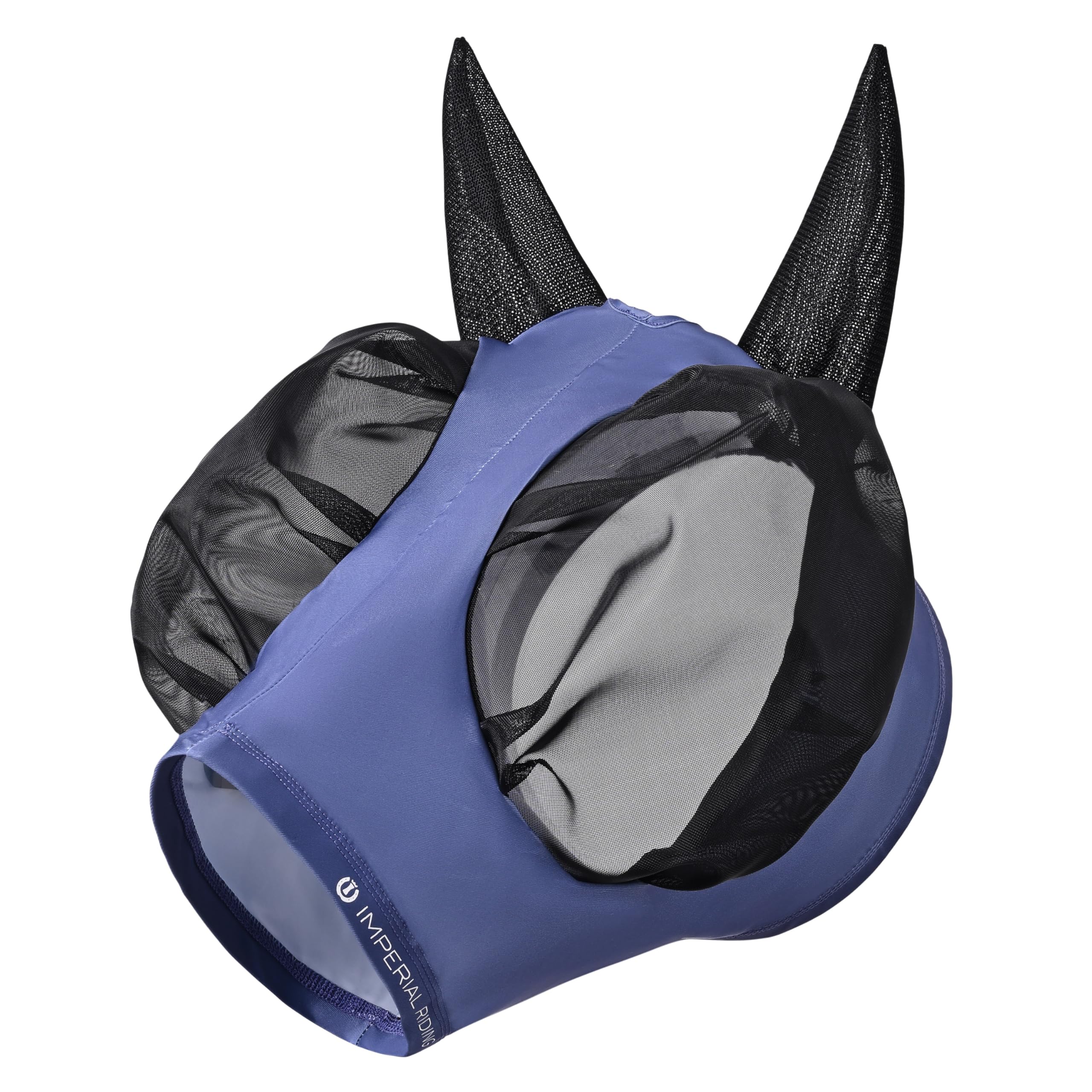 Imperial Riding Trail Ride Basic Fly Mask Elastic Insect Protection Medium Blue Cob