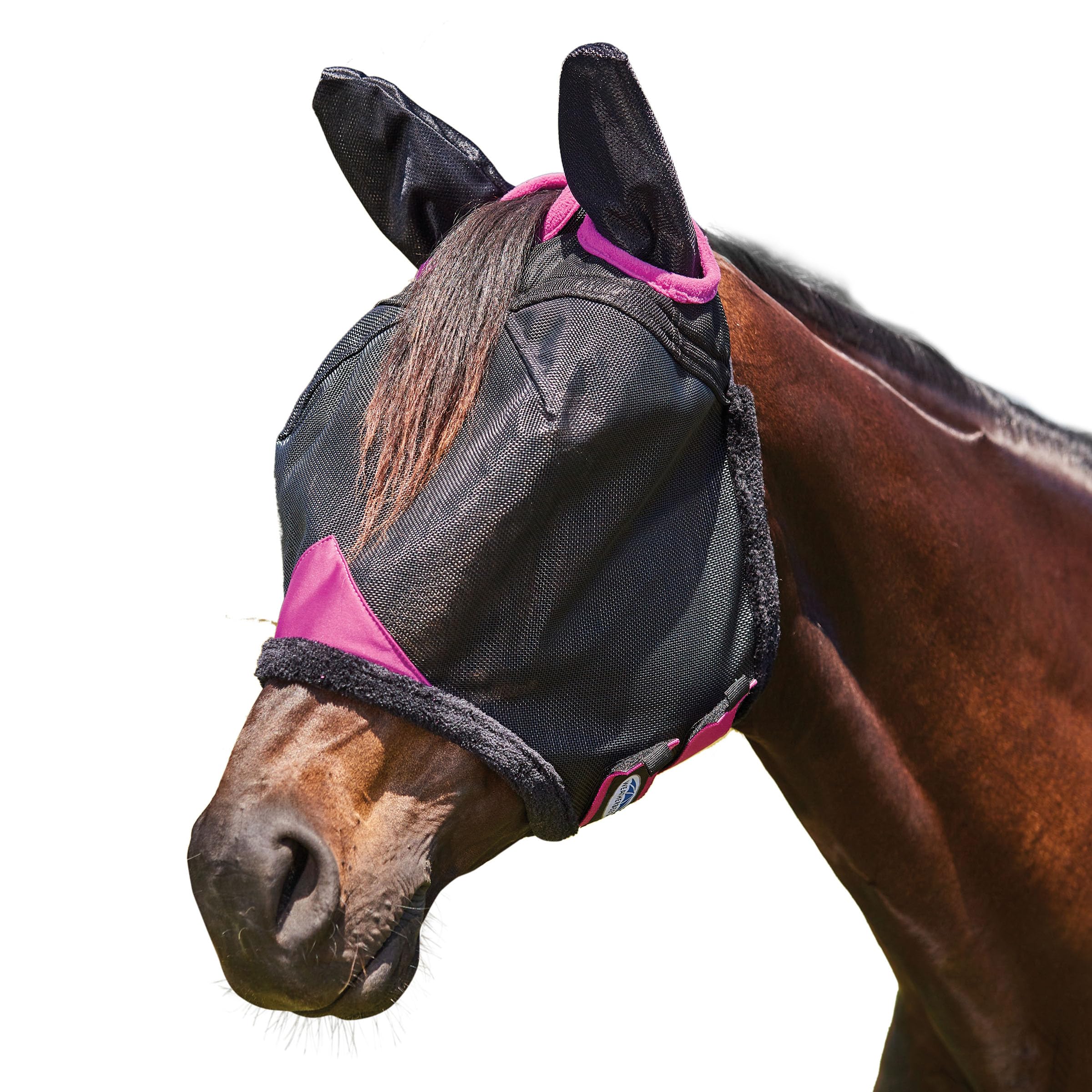 WeatherBeeta ComFiTec Deluxe Durable Mesh Mask with Ears, Black/Purple, Cob