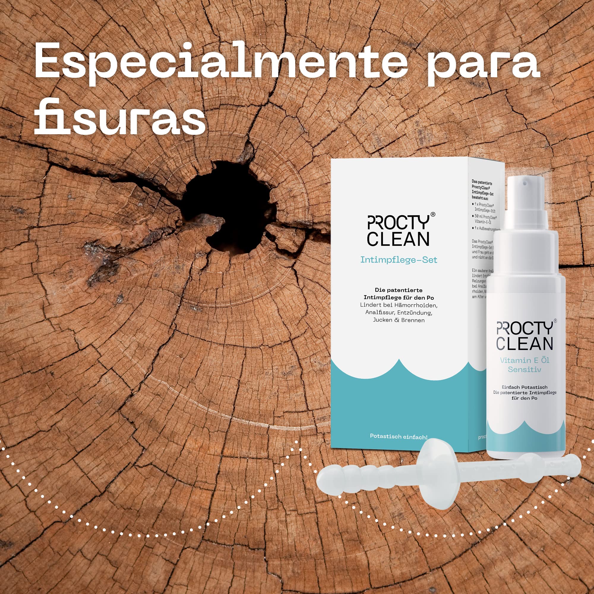 Kit de higiene íntima ProctyClean: Patentado! Alternativa al papel higiénico húmedo. Ungüento para hemorroides y fisuras anales.