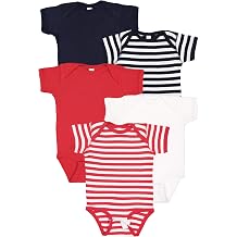 RABBIT SKINS Baby Bodysuit Girl & Boy | Newborn 0-3 Months to 24 Months 5-Pack Bulk Set, Snap Easy Closure