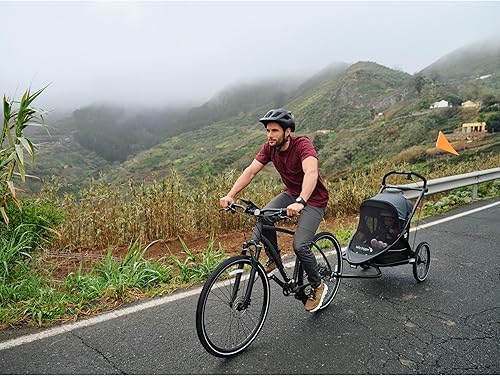 Miniatura 14 de Baby Jogger Kit de conversión de remolque de bicicleta, compatible con cochecito City Prix, incluye enganche de remolque, acoplador y bandera de