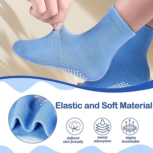 Miniatura 4 de Tphon Calcetines para Niños Pequeños, Calcetines Antideslizantes para Bebés para Niños y Niñas, 12 Pares de Calcetines para Niños Infantes de 6M-10