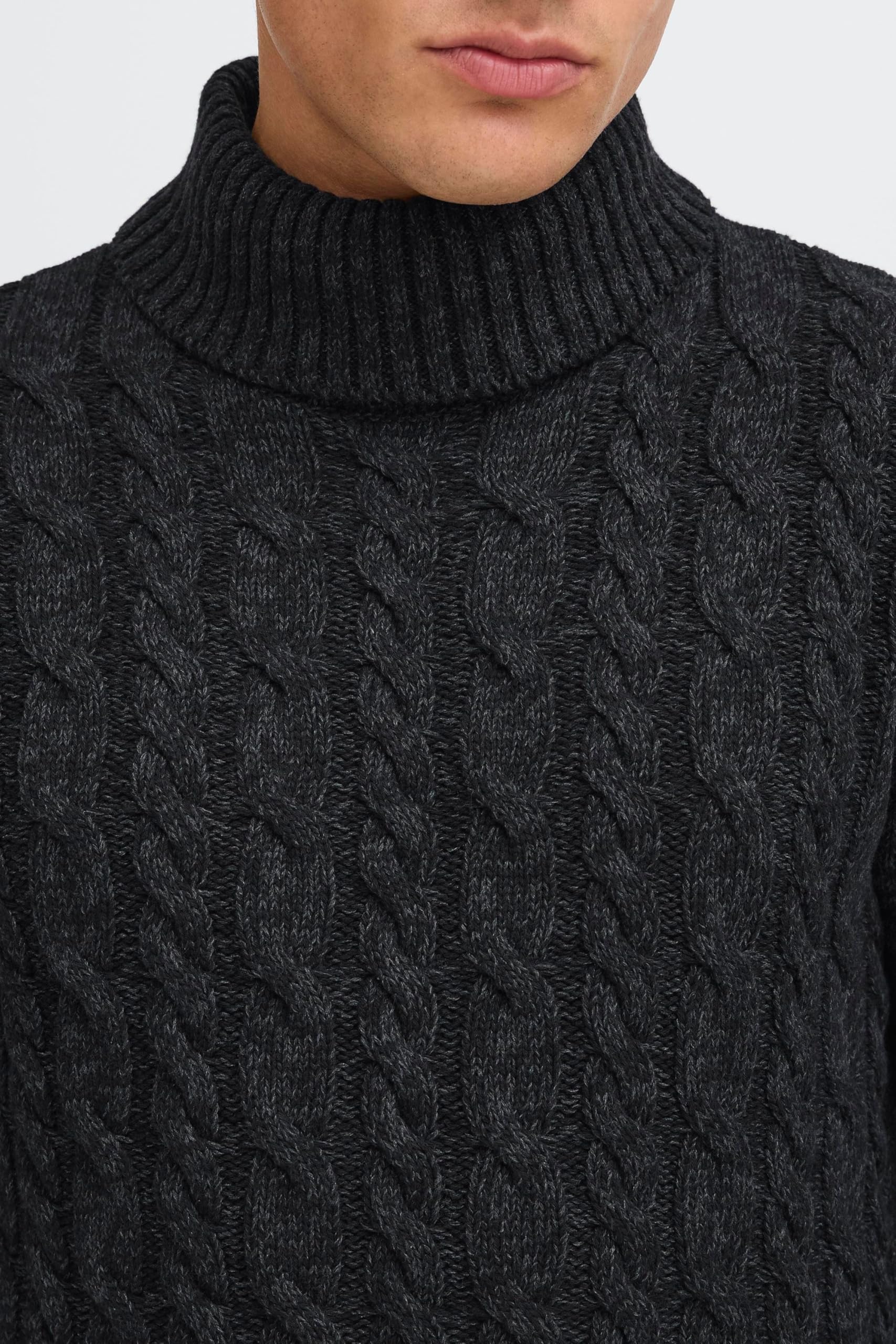!Solid SDRINO - Maglione da uomo a collo alto, misto cotone, vestibilità regolare