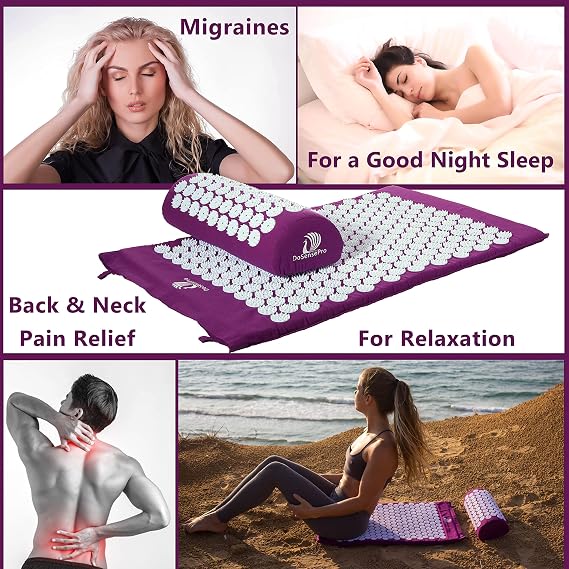Ultimate Pain Relief and Wellness Bundle: Acupressure Mat with Cupping Therapy Set by DoSensePro