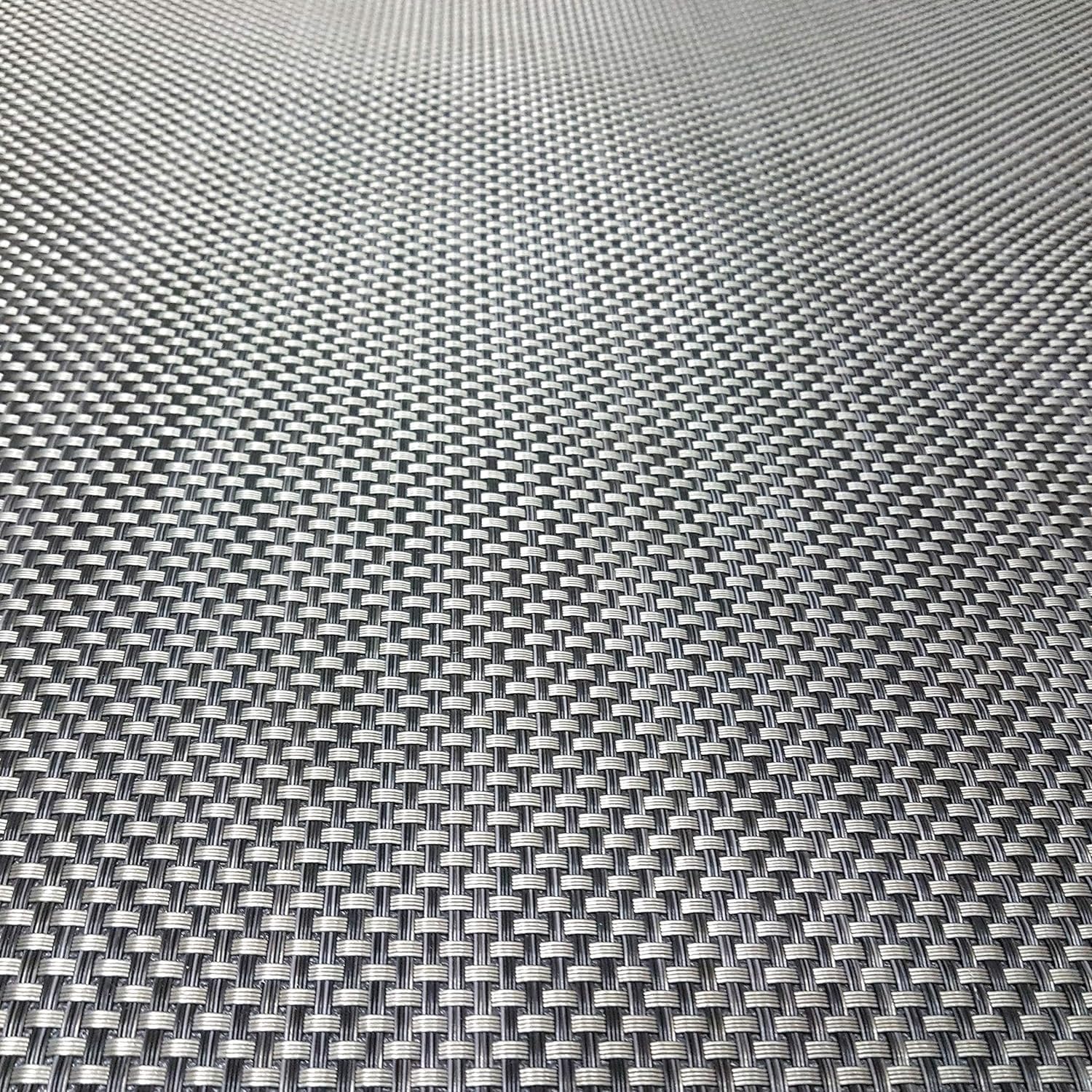 Tadi & Imperio1979 Alfombra de Salón Vinílica Trenzada de Color Gris y Parte Trasera de PVC Terminación Borde de Festón Fino, de Tamaño 170x220, Color Gris (TWIST-0912)