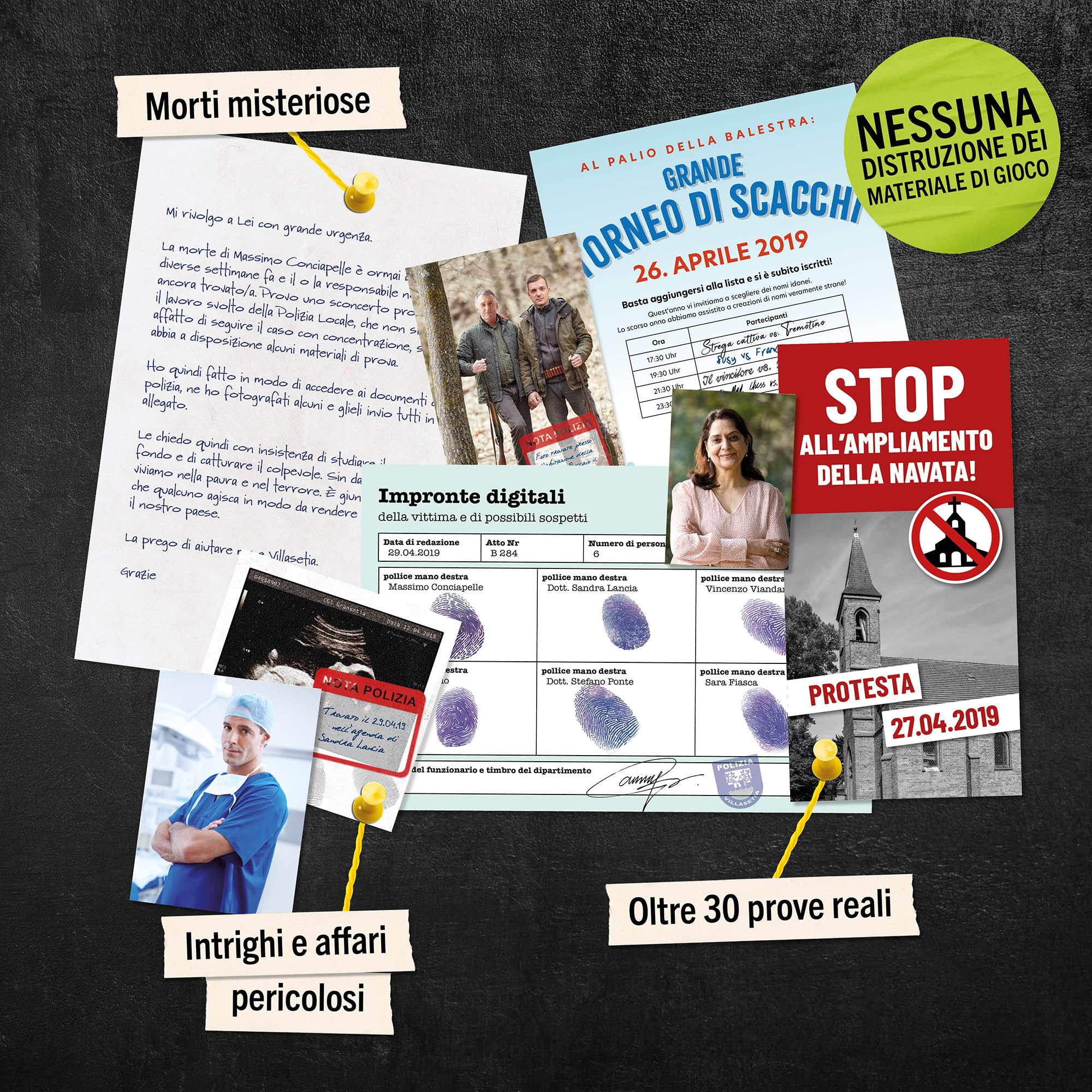 Hidden Games Luogo del Reato – Il caso di Villasetia – Gioco investigativo, tipo Escape Room da tavolo, giochi nascosti, risolvi un caso, detective gioco, caso da risolvere