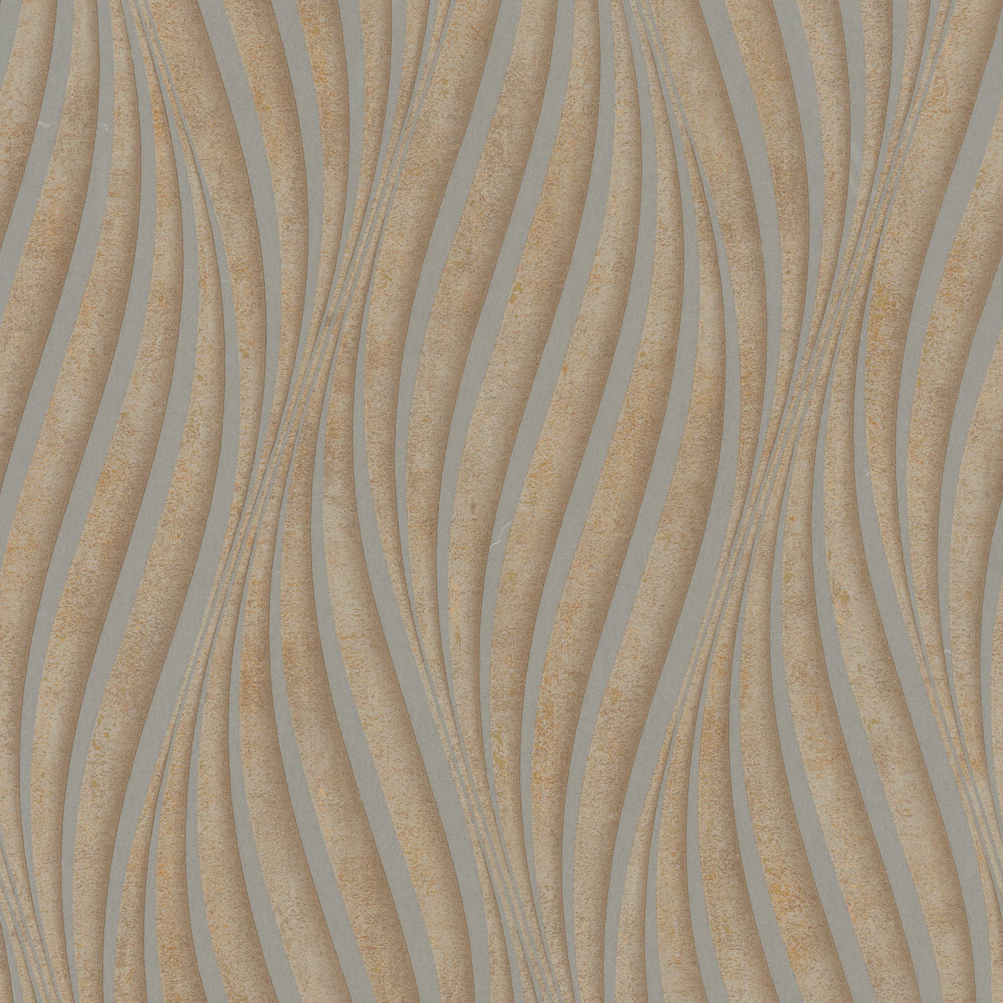 Galerie Urban Textures Brown Sheen Wave Ribbons Wallpaper Roll