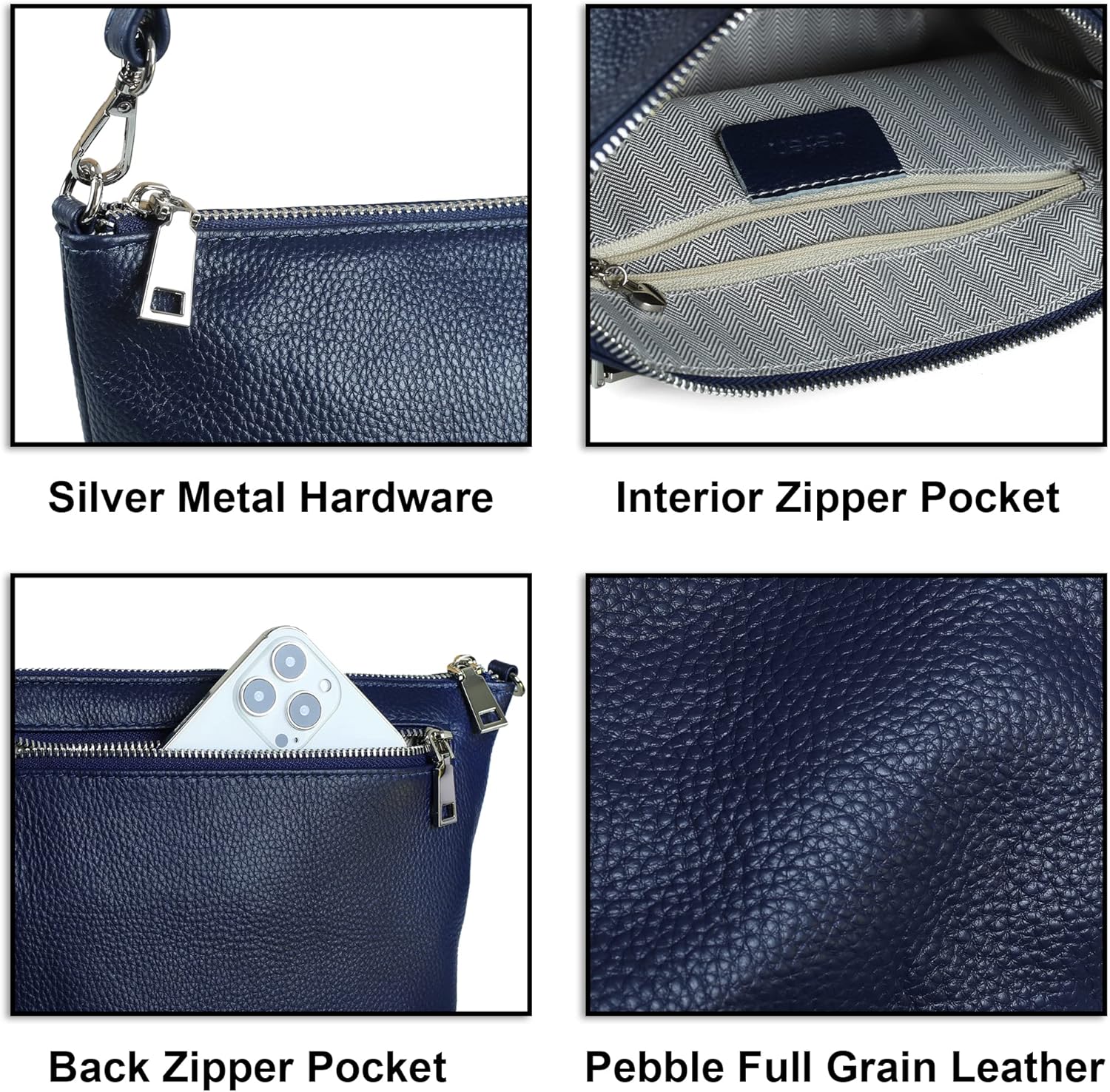 befen Genuine Leather Wristlet Clutch Wallet Purses Small Crossbody Bags for Women with RFID Blocking Card Slots - Image 7