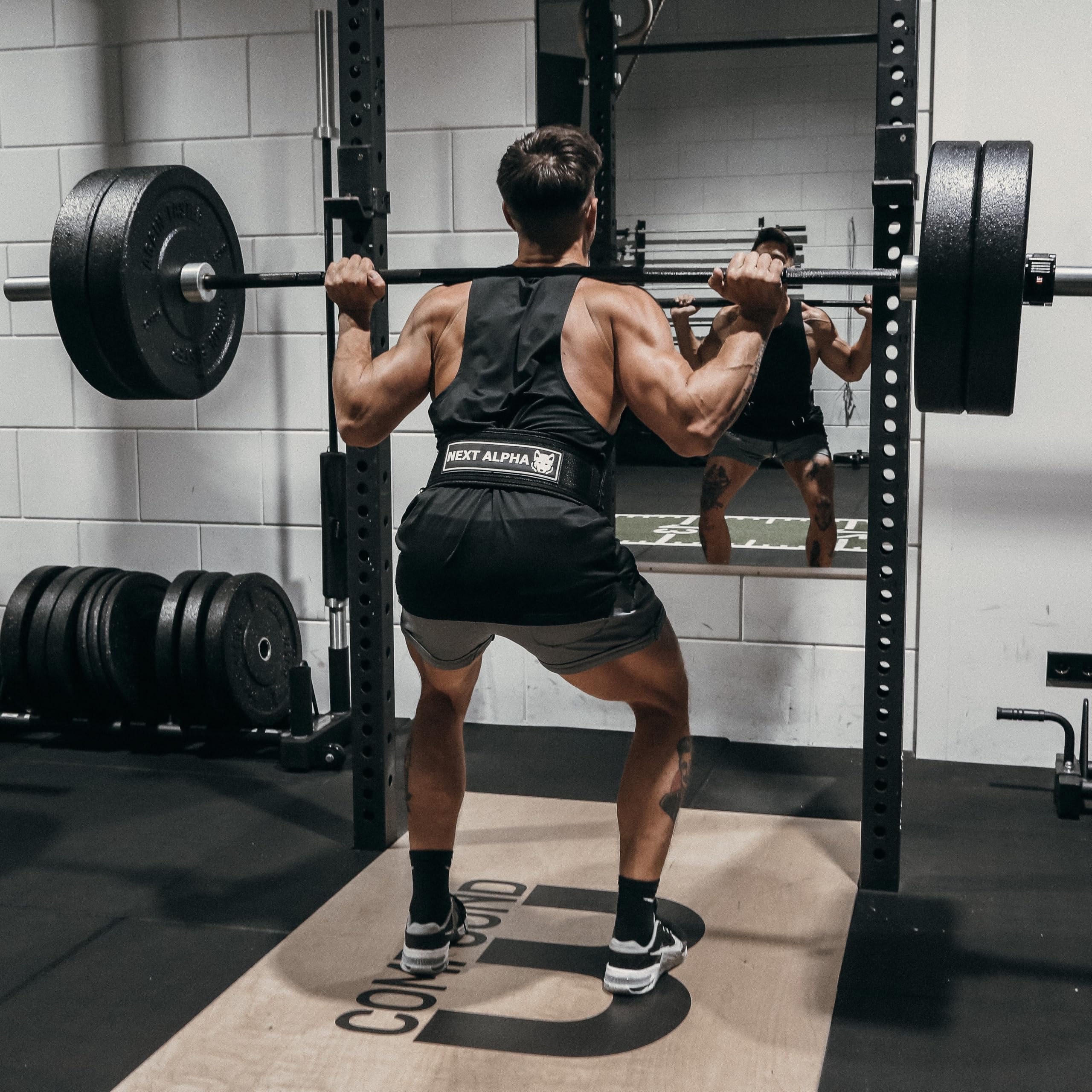 Combinazione Cintura Powerlifting & Cintura per dips - Cintura per Sollevamento Pesi Personalizzata - per Uomo e Donna - Fibbia Autobloccante e Sgancio Rapido - con Catena