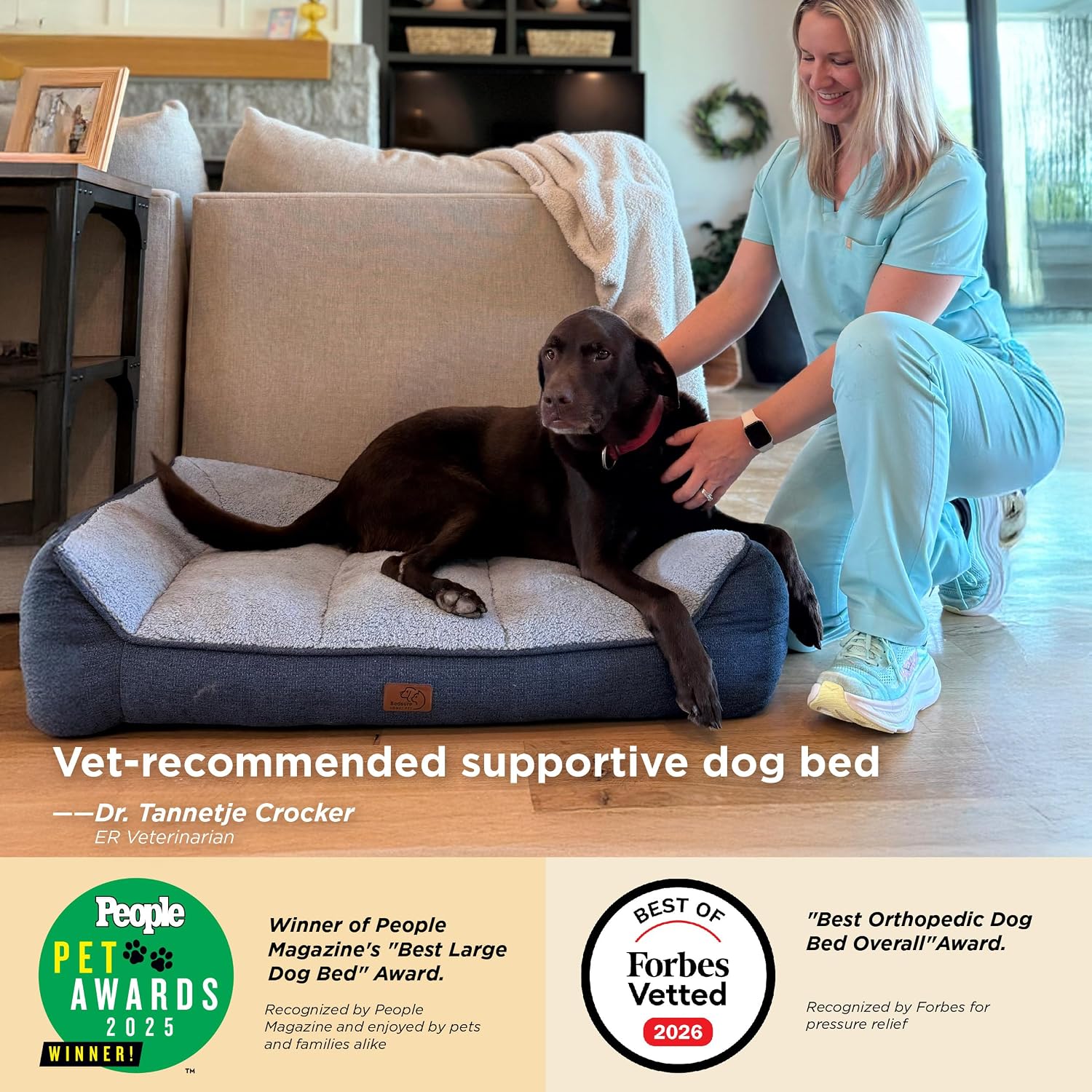 Cama Ortopedica XL para Perros Bedsure SupportMax - Sofa Confortable y Lavable 3