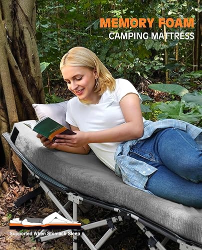 Miniatura 5 de 4 INCH Extra Thick Memory Foam Camping Mattress, 30D Foam Camp Pad for Car Tent Cot, Roll Up Mattress for Guests Sleepovers RV Truck Camper