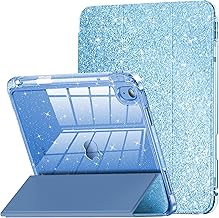 INFILAND Case for iPad (A16) 11th/10th Generation (2025/2022), Glitter Shockproof Case Cover with Glossy, Transparent Back Protective Case (Blue)
