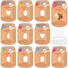 R HORSE 50 Set Happy Valentine s Day Mason Jar Candy Holder Greeting Cards for Kids Funny Holiday DIY Exchange Gifts for Boys and Girls School Classroom Prize Party Favors Home Project Supplies