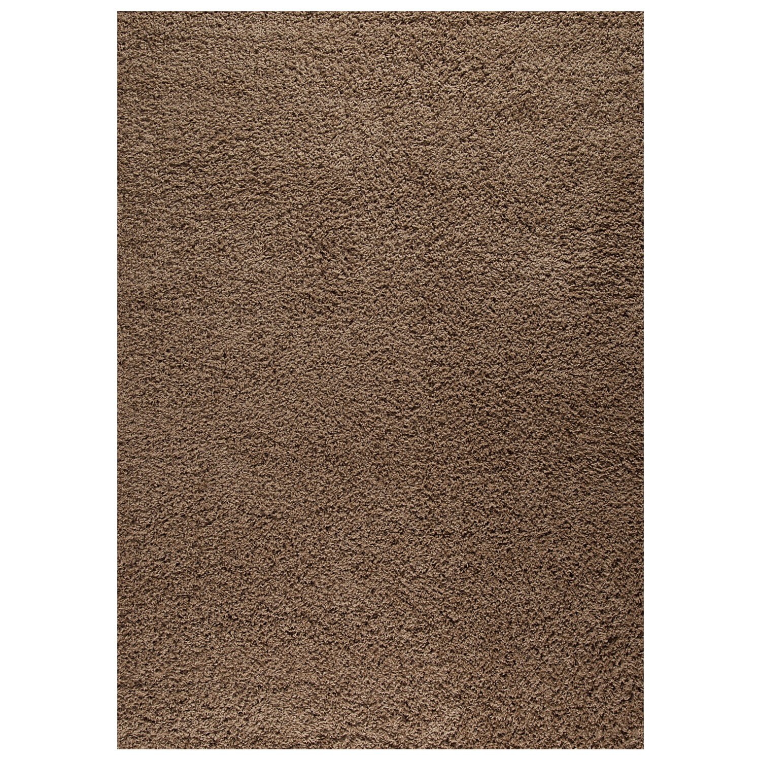 VIMODA Prime Shaggy Teppich Hochflor Langflor Teppiche Modern Einfarbig Nougat Hellbraun, Maße:160x220 cm