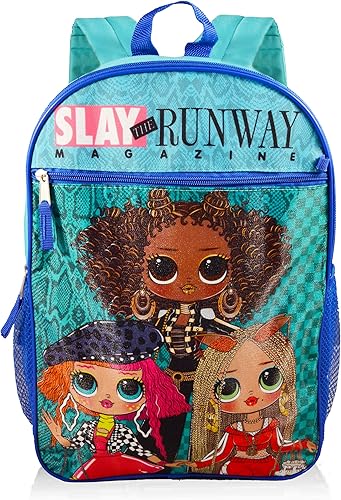 Miniatura 2 de LOL - Juego de mochila para niñas, paquete de 7 piezas con mochila de muñecas LOL para niñas de 6 a 12 años, bolsa de almuerzo, botella de agua,