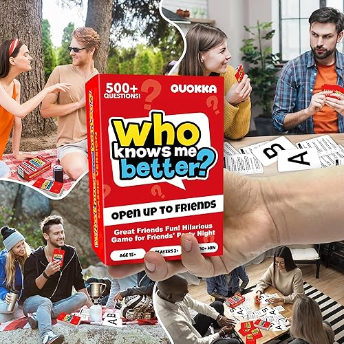 Miniatura 6 de QUOKKA Quién me conoce mejor - Edición clásica - 95 cartas  Juego de preguntas de tarjetas para adolescentes y familiares  Preguntas divertidas de