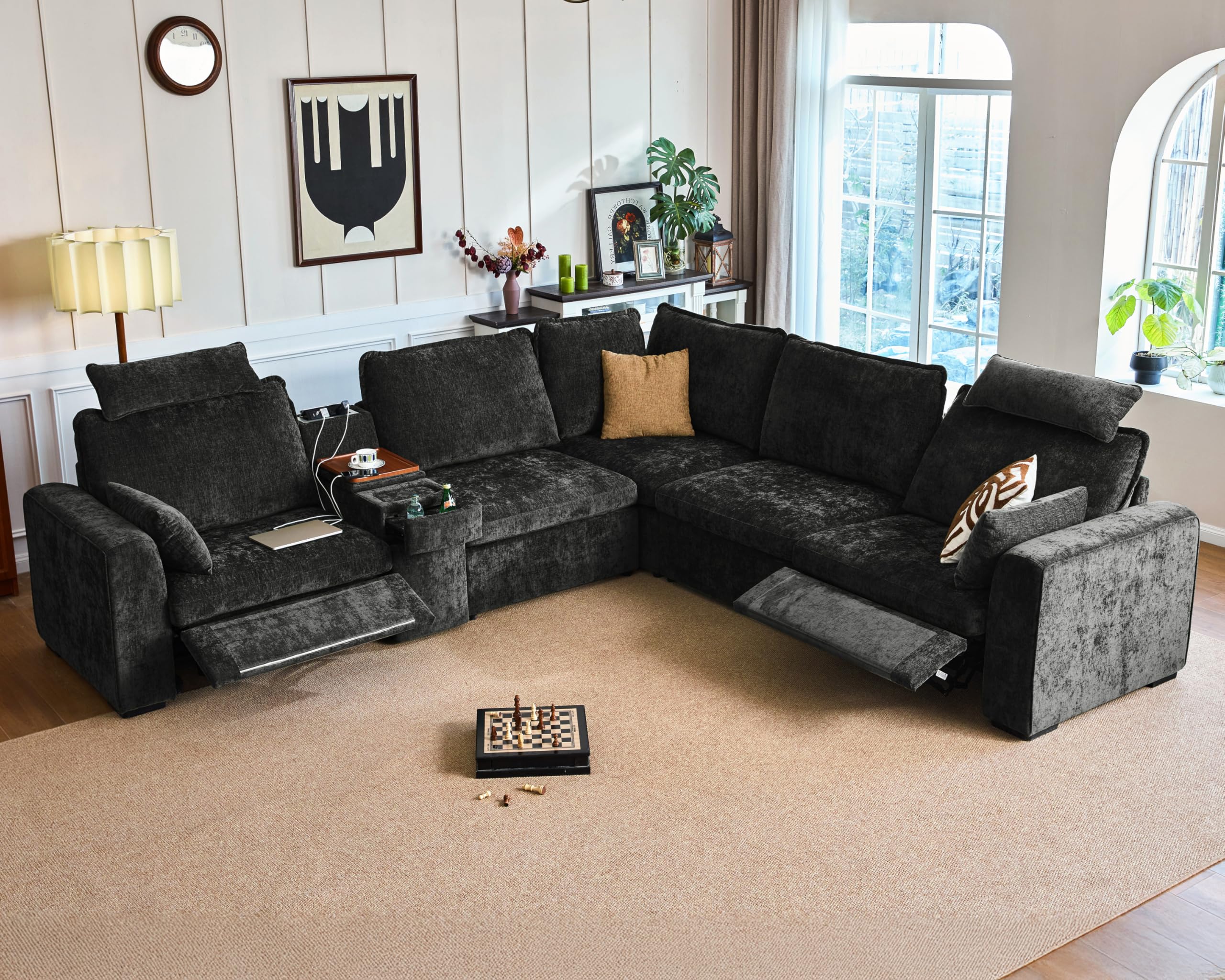 Bedeep Oversized Modular Sectional with Power Recliner