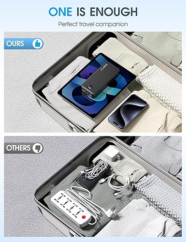 Miniatura 7 de Cargador portátil con cargador portátil, 20000 mAh, 22.5 W, USB C, carga rápida con cables integrados y enchufe de pared, banco de batería externa