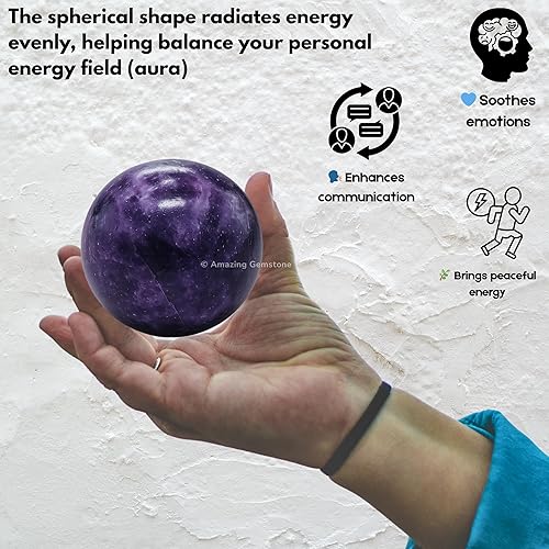 Vista 292 de Amazing Gemstone Black Tourmaline Crystal Ball with Stand - 2" Inches Crystal Sphere Meditation Balls for Witchcraft and Decorative Balls