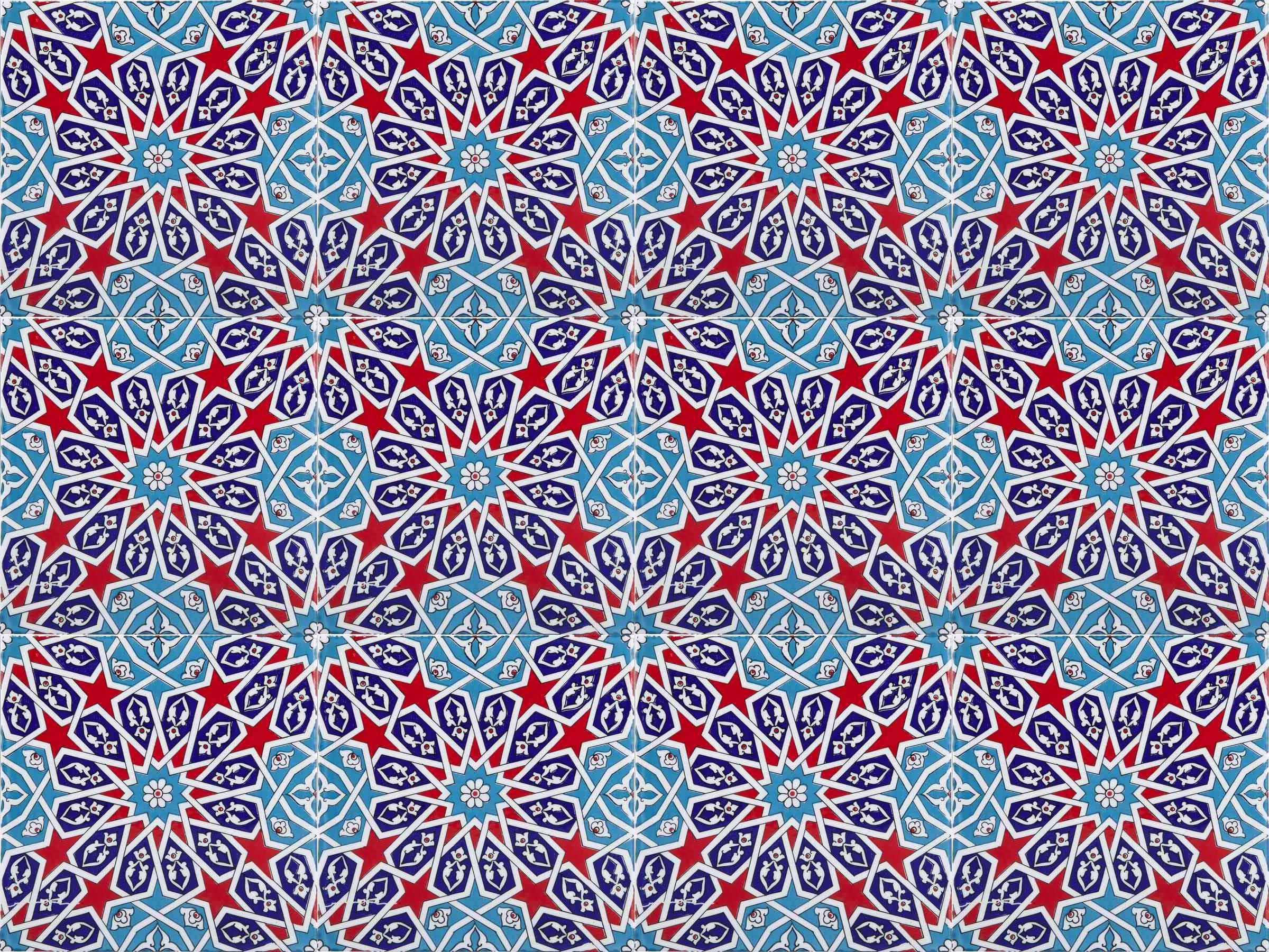 Cerames Asli- Keramische Wandfliesen für Bad und Küche im Mosaikstil - 1 Packung mit 12 dekorativen Fliesen (0,48m2) aus der Türkei - 20x20 cm - Ideal für Rückwand Küche oder Wandfliesen Bad