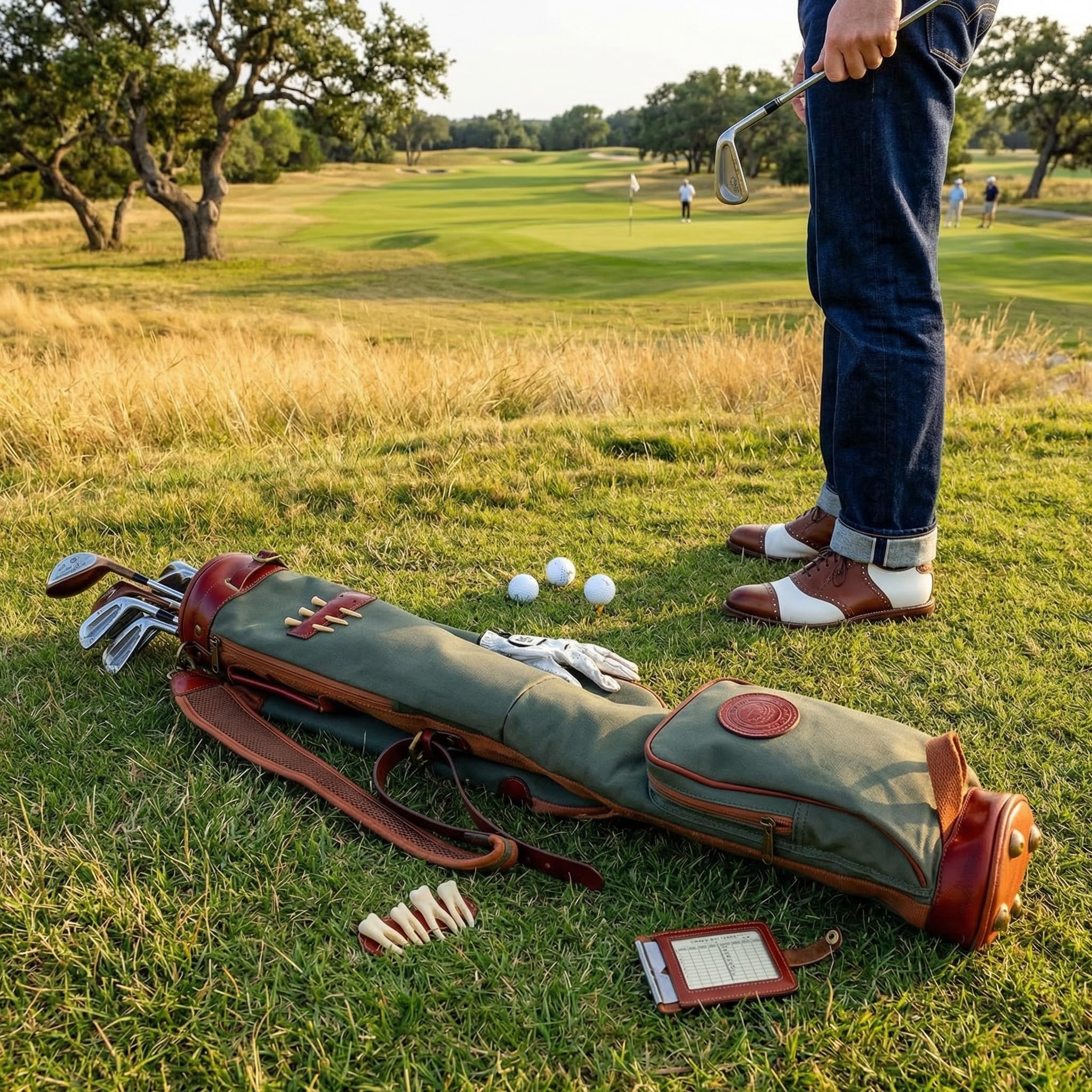 Tourbon Borsa da viaggio impermeabile in tela per allenamento con mazze da golf, borsa da viaggio con morbida tracolla imbottita