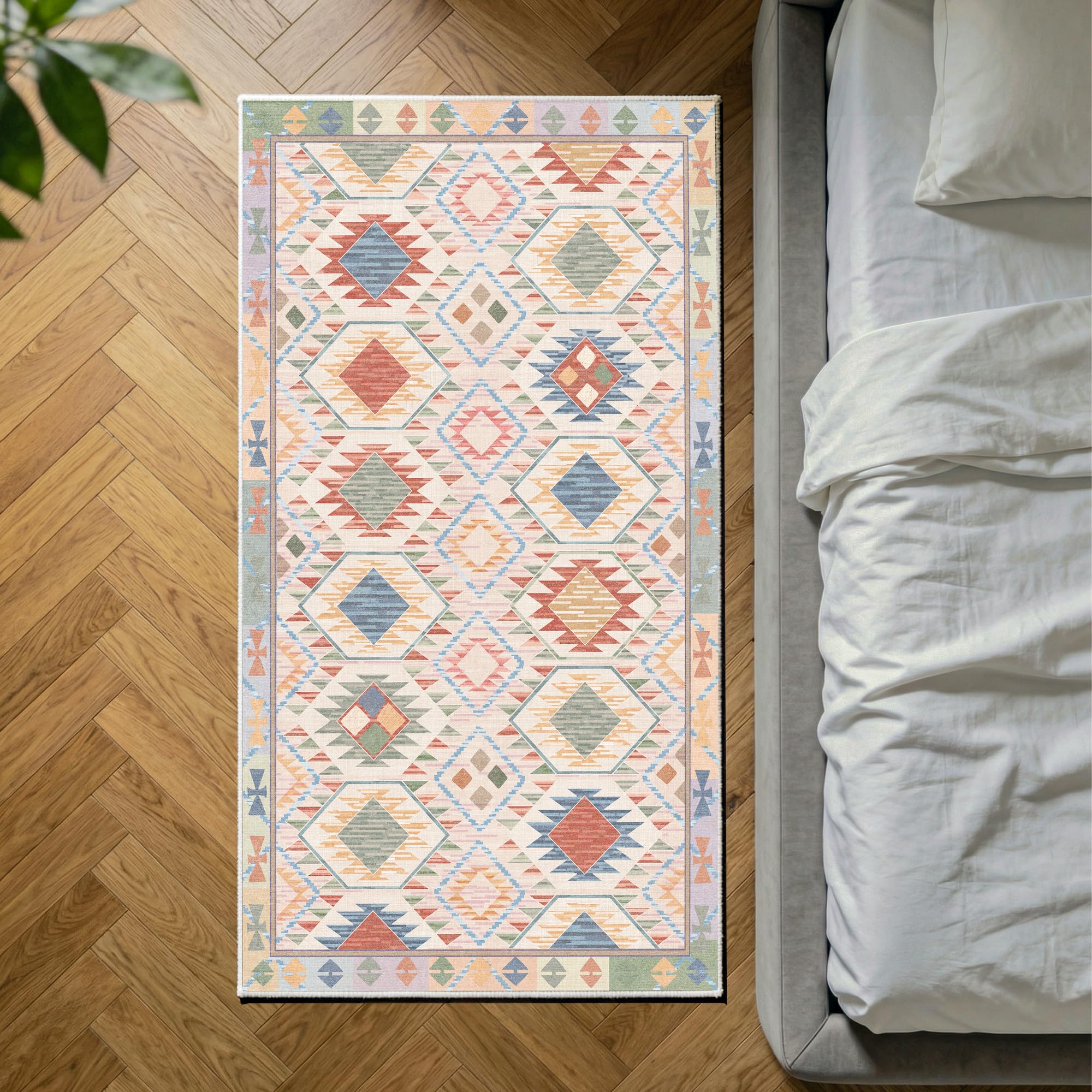 Decoranddecor Moroccan Kitchen Rug 80x150cm Washable Bedroom Non-Slip — image 1