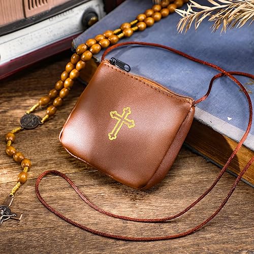 Miniatura 6 de Funda de cuero para Pyx, estuche de Pyx católico con correa para comunión, sacerdotes anfitriones, diáconos, regalos