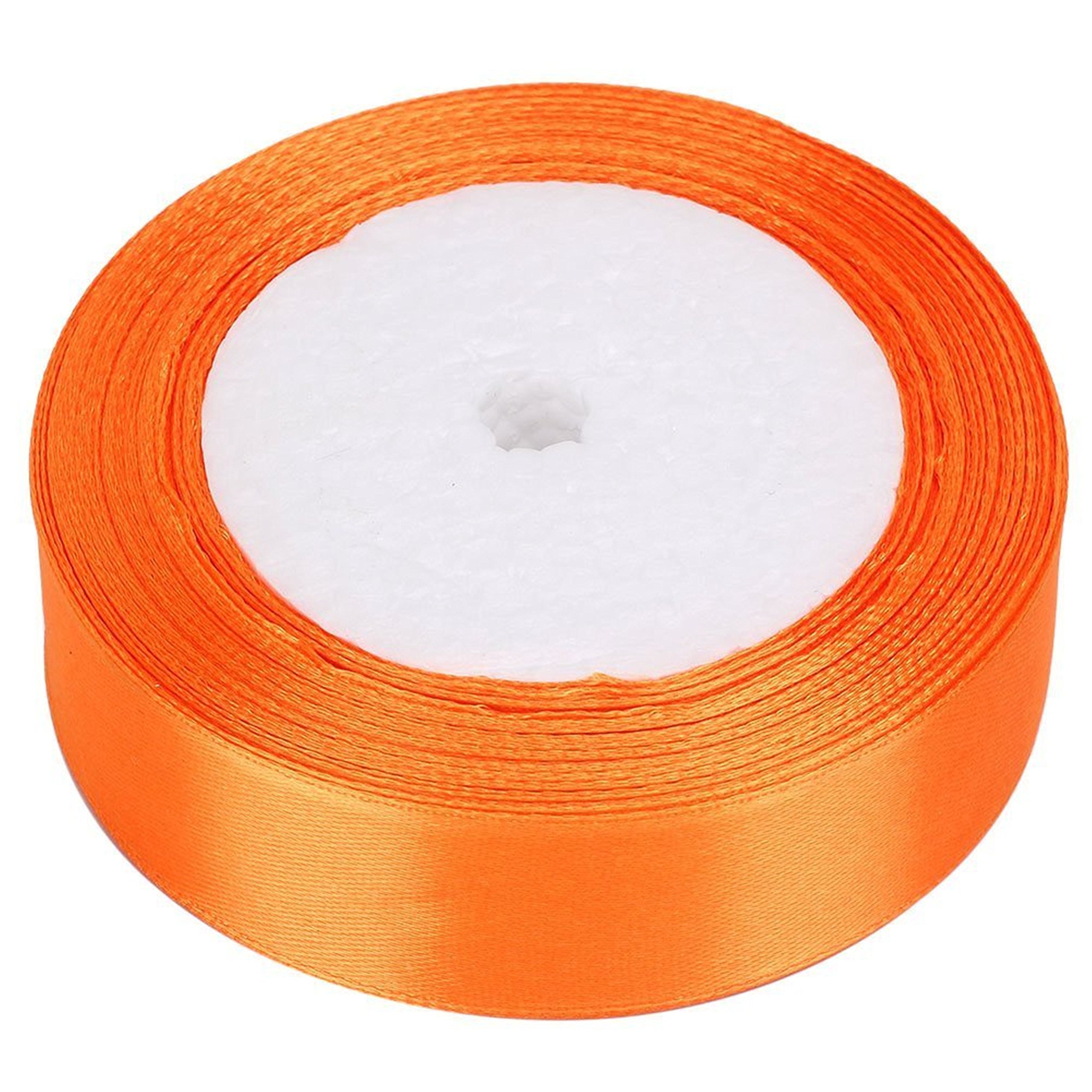 22 Meters Satin Ribbon 20mm Gift Wrap Ribbon, Ribbons for Gift Wrapping, Christmas Ribbon, Gift Wrapping Ribbon for Crafting, Wedding Party Decor (Orange)