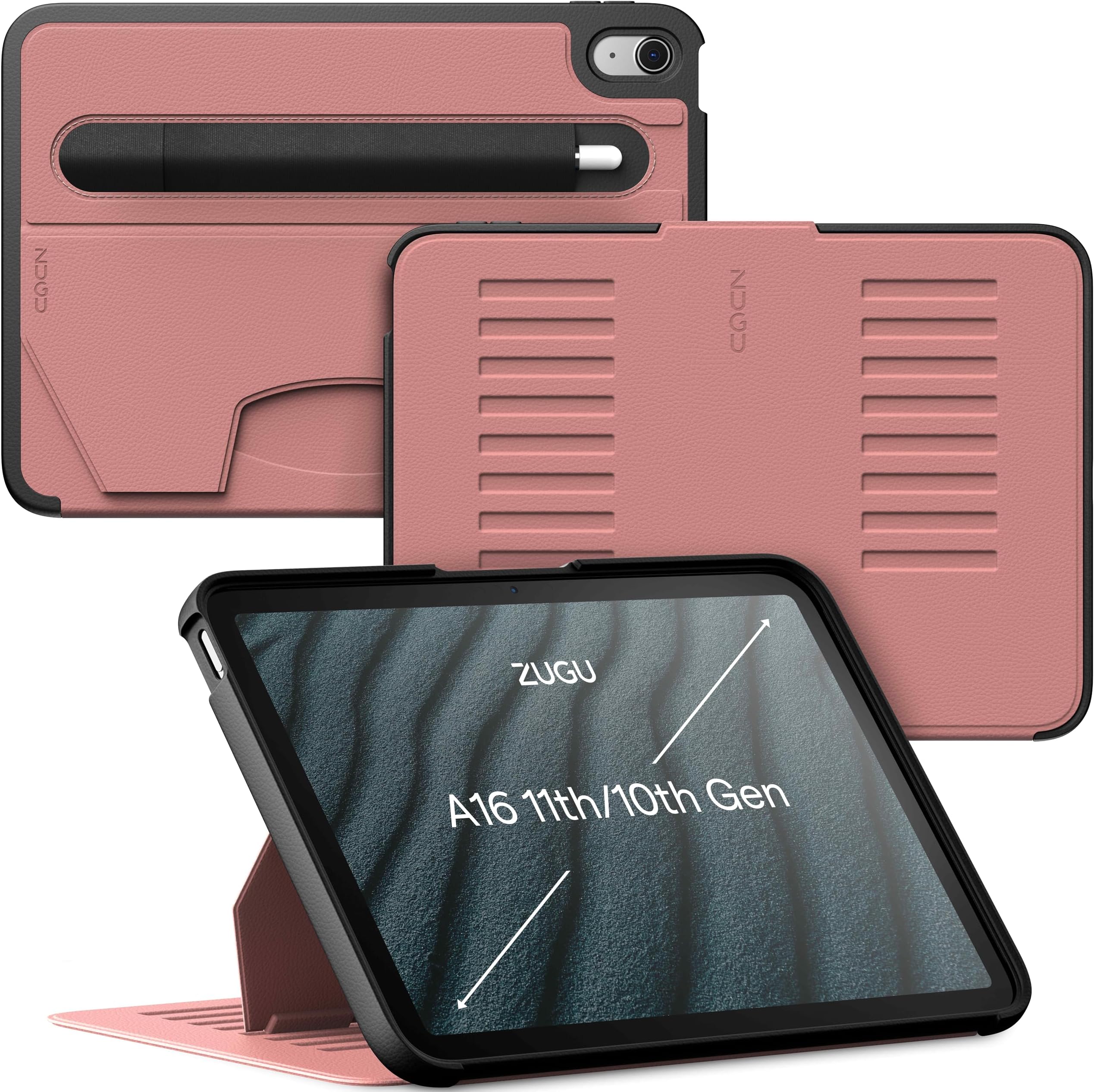 ZUGU CASE for iPad A16 11th Generation 11 Inch (2025), 10th Gen 10.9 Inch (2022) Magnetic Stand & Sleep/Wake Cover, Model #s A3354, A3355, A3356, A2696, A2757, A2777, Desert Rose