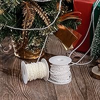 Vista 5 de Hilo de cuentas de perlas de mijo de 3 mm, cuentas de imitación de perlas para manualidades, guirnalda de cuentas de perlas, rollo de cuentas