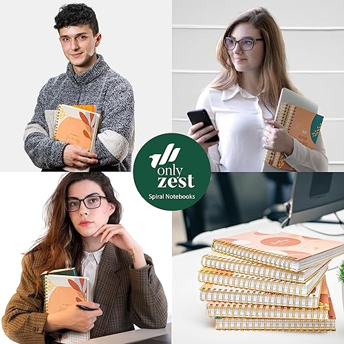 Miniatura 6 de Cuaderno de espiral de 10.25 x 7.25 pulgadas, cuaderno de espiral con regla universitaria, lindo cuaderno para tomar notas, mujeres, escritura